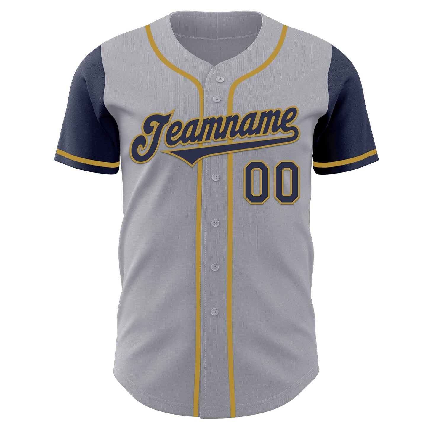 Custom Gray Navy-Old Gold Authentic Two Tone Baseball Jersey - Sky-Custom