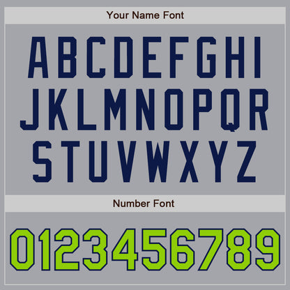 Custom Gray Neon Green-Navy Authentic Two Tone Baseball Jersey - Sky-Custom