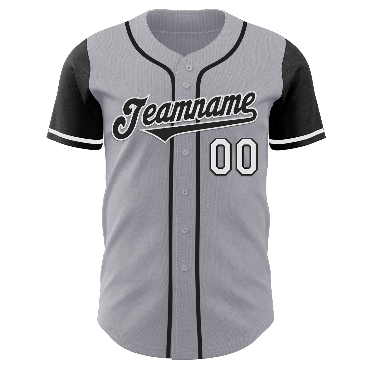 Custom Gray Black-White Authentic Two Tone Baseball Jersey - Sky-Custom