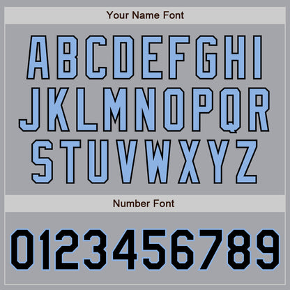 Custom Gray Black-Light Blue Authentic Two Tone Baseball Jersey - Sky-Custom