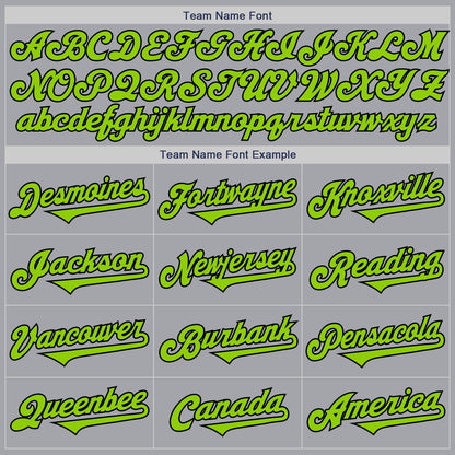 Custom Gray Neon Green-Black Authentic Two Tone Baseball Jersey - Sky-Custom