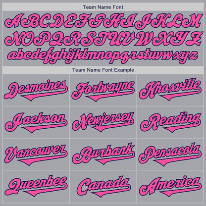 Custom Gray Pink-Navy Authentic Two Tone Baseball Jersey - Sky-Custom
