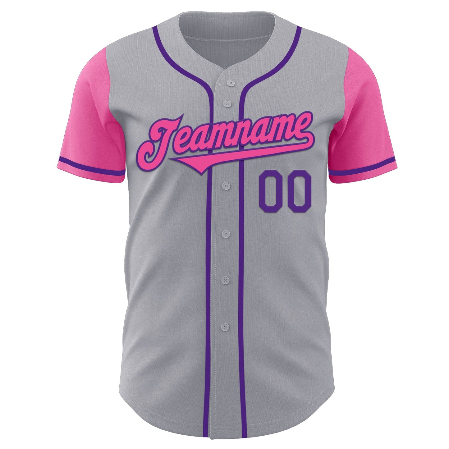 Custom Gray Pink-Purple Authentic Two Tone Baseball Jersey - Sky-Custom