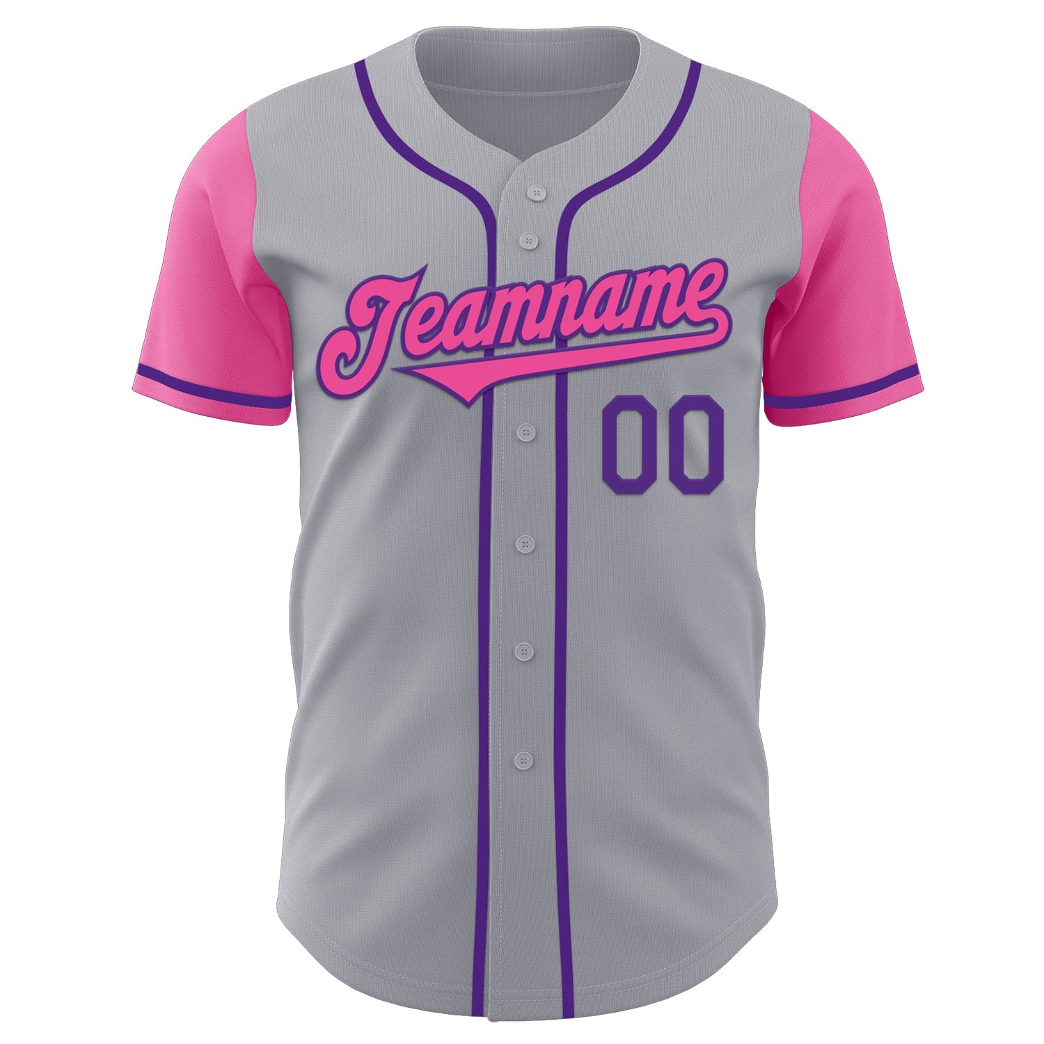 Custom Gray Pink-Purple Authentic Two Tone Baseball Jersey - Sky-Custom