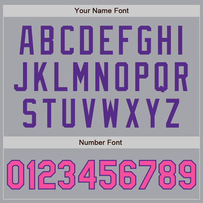 Custom Gray Pink-Purple Authentic Two Tone Baseball Jersey - Sky-Custom