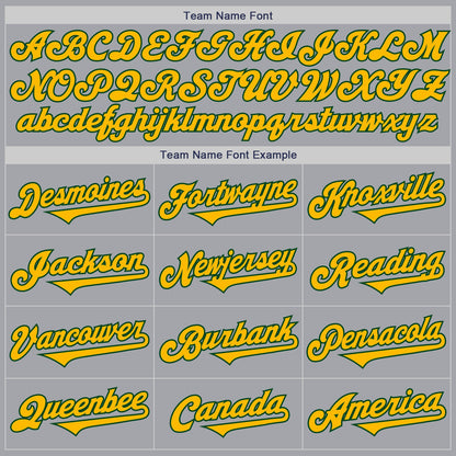 Custom Gray Gold-Green Authentic Two Tone Baseball Jersey - Sky-Custom