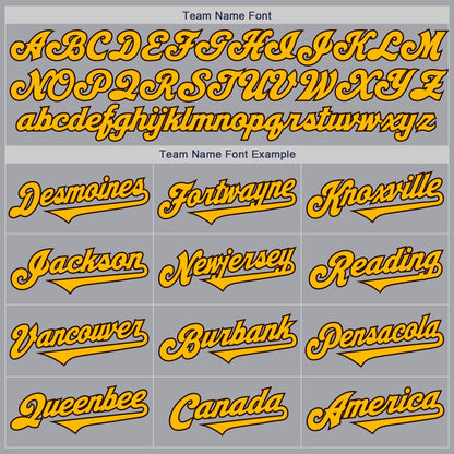 Custom Gray Gold-Brown Authentic Two Tone Baseball Jersey - Sky-Custom