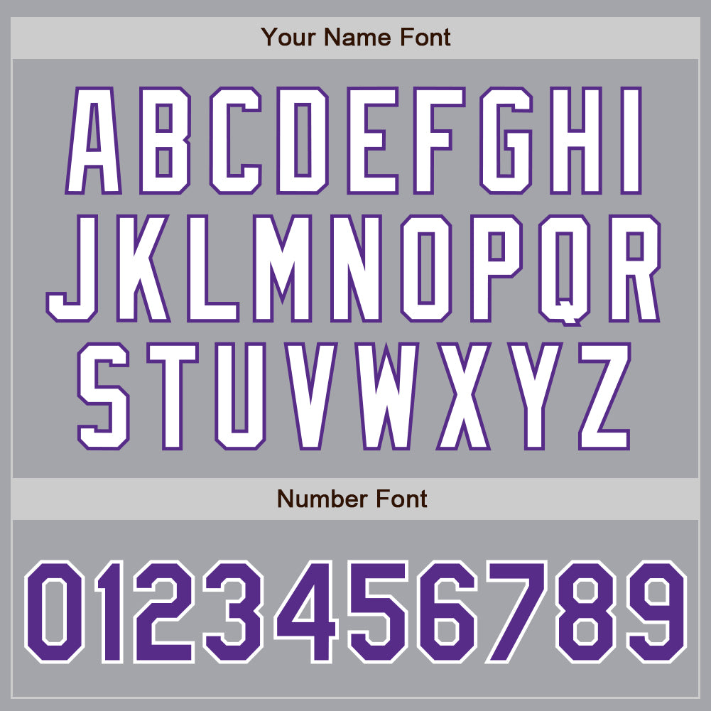 Custom Gray Purple-White Authentic Two Tone Baseball Jersey - Sky-Custom
