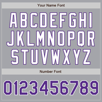 Custom Gray Purple-White Authentic Two Tone Baseball Jersey - Sky-Custom