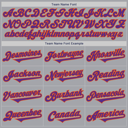 Custom Gray Purple-Orange Authentic Two Tone Baseball Jersey - Sky-Custom