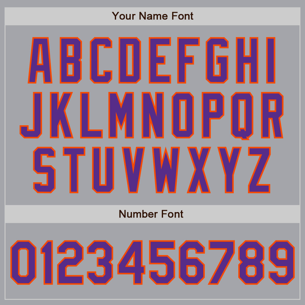 Custom Gray Purple-Orange Authentic Two Tone Baseball Jersey - Sky-Custom