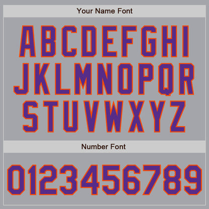 Custom Gray Purple-Orange Authentic Two Tone Baseball Jersey - Sky-Custom
