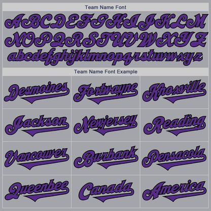 Custom Gray Purple-Black Authentic Two Tone Baseball Jersey - Sky-Custom