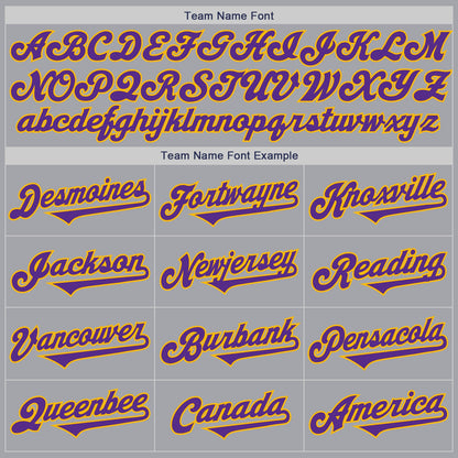 Custom Gray Purple-Gold Authentic Two Tone Baseball Jersey - Sky-Custom