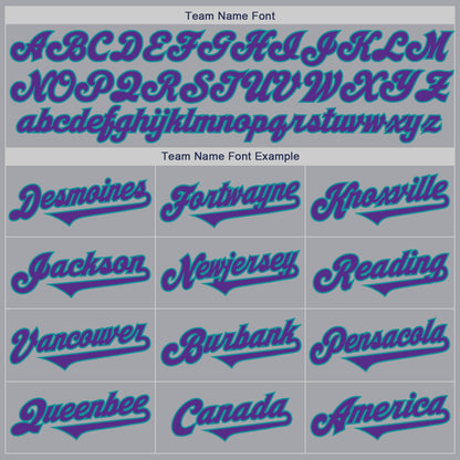 Custom Gray Purple-Teal Authentic Two Tone Baseball Jersey - Sky-Custom