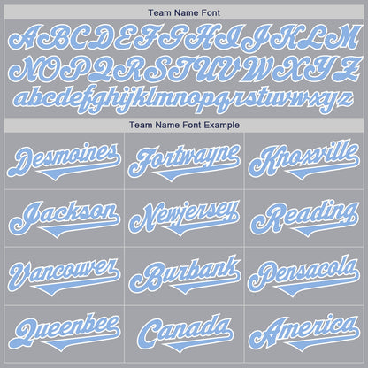 Custom Gray Light Blue-White Authentic Two Tone Baseball Jersey - Sky-Custom