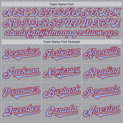 Custom Gray Light Blue-Red Authentic Two Tone Baseball Jersey - Sky-Custom