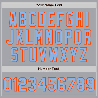 Custom Gray Light Blue-Orange Authentic Two Tone Baseball Jersey - Sky-Custom