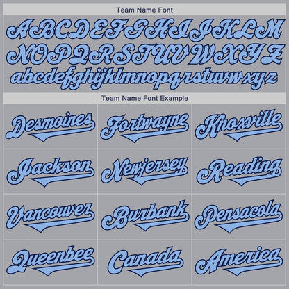 Custom Gray Light Blue-Navy Authentic Two Tone Baseball Jersey - Sky-Custom