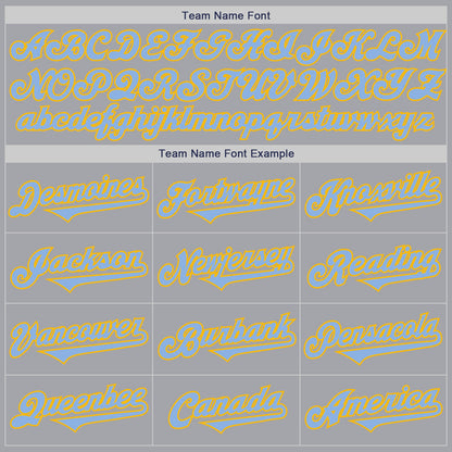 Custom Gray Light Blue-Gold Authentic Two Tone Baseball Jersey - Sky-Custom
