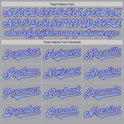 Custom Gray Light Blue-Purple Authentic Two Tone Baseball Jersey - Sky-Custom