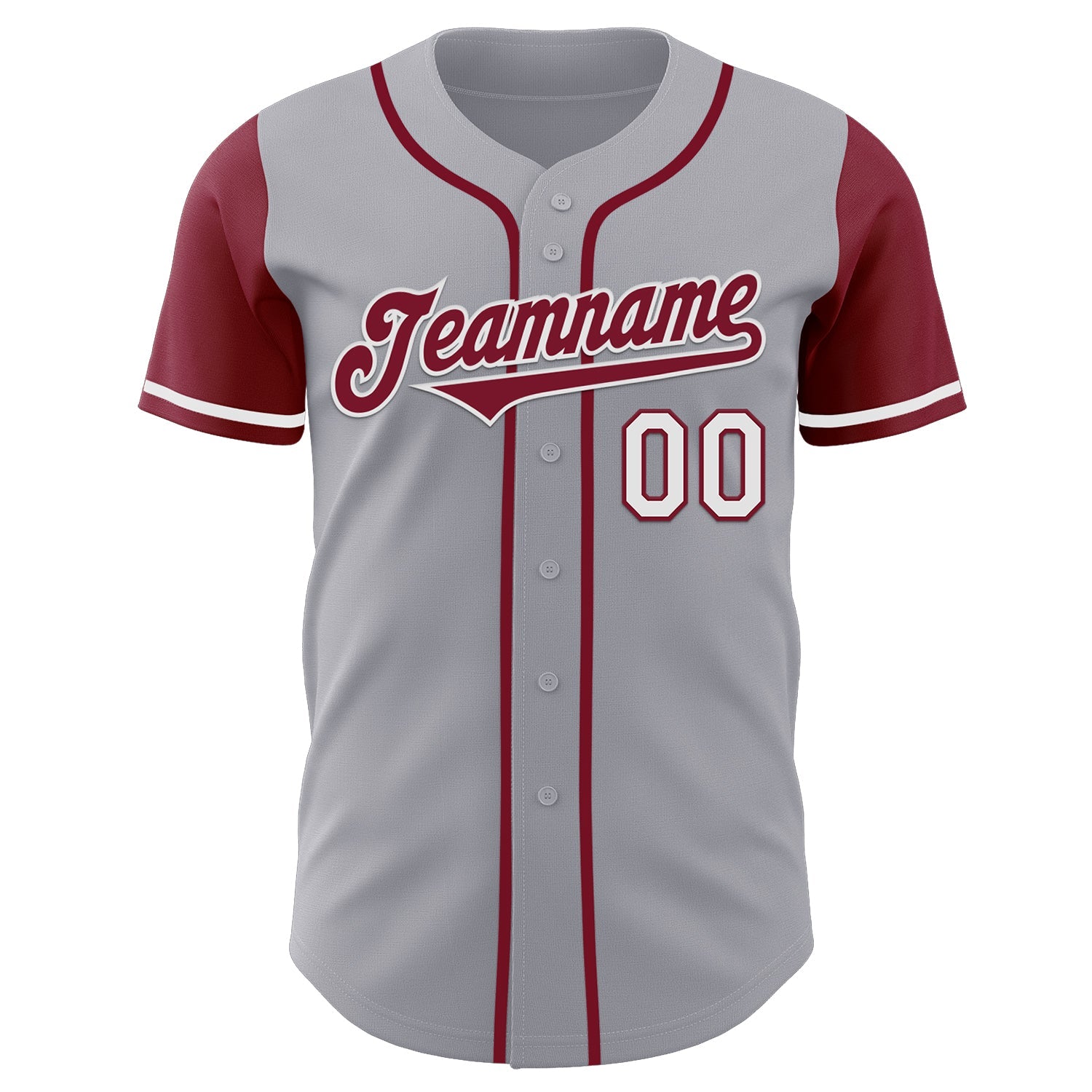 Custom Gray Crimson-White Authentic Two Tone Baseball Jersey - Sky-Custom