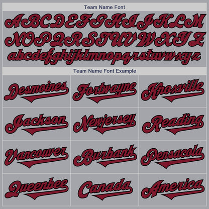 Custom Gray Crimson-Black Authentic Two Tone Baseball Jersey - Sky-Custom