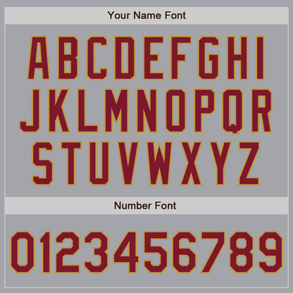 Custom Gray Crimson-Old Gold Authentic Two Tone Baseball Jersey - Sky-Custom