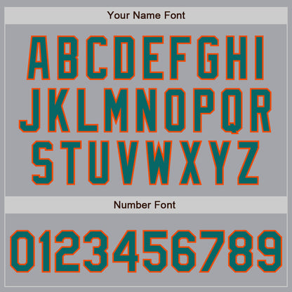 Custom Gray Teal-Orange Authentic Two Tone Baseball Jersey - Sky-Custom