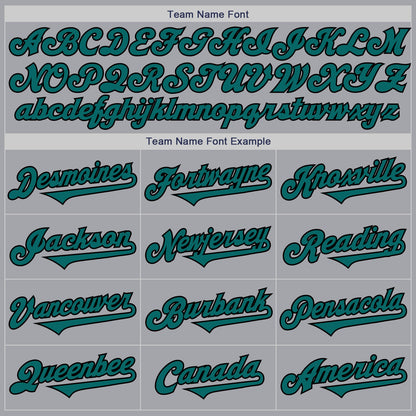 Custom Gray Teal-Black Authentic Two Tone Baseball Jersey - Sky-Custom