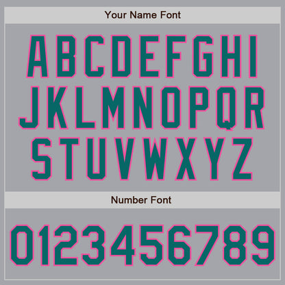 Custom Gray Teal-Pink Authentic Two Tone Baseball Jersey - Sky-Custom