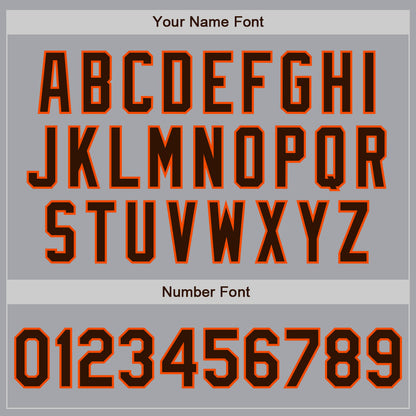 Custom Gray Brown-Orange Authentic Two Tone Baseball Jersey - Sky-Custom