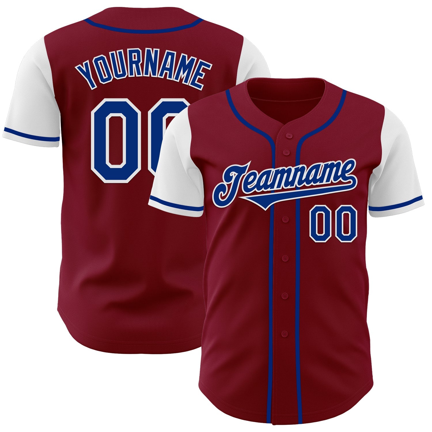 Custom Crimson Royal-White Authentic Two Tone Baseball Jersey - Sky-Custom