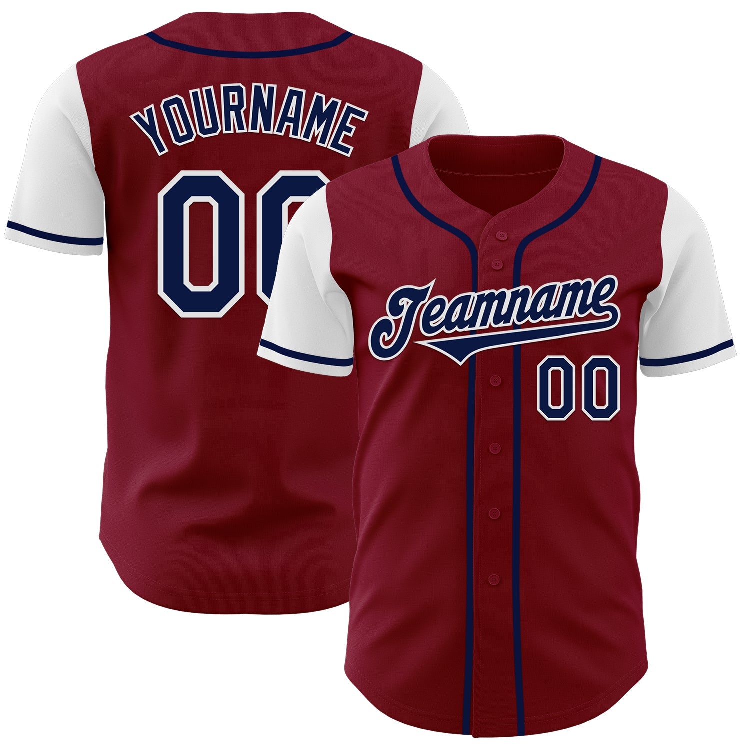 Custom Crimson Navy-White Authentic Two Tone Baseball Jersey - Sky-Custom