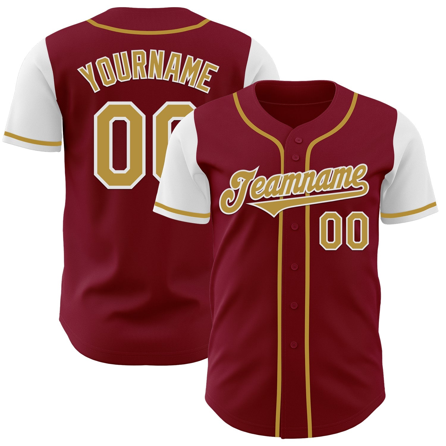 Custom Crimson Old Gold-White Authentic Two Tone Baseball Jersey - Sky-Custom