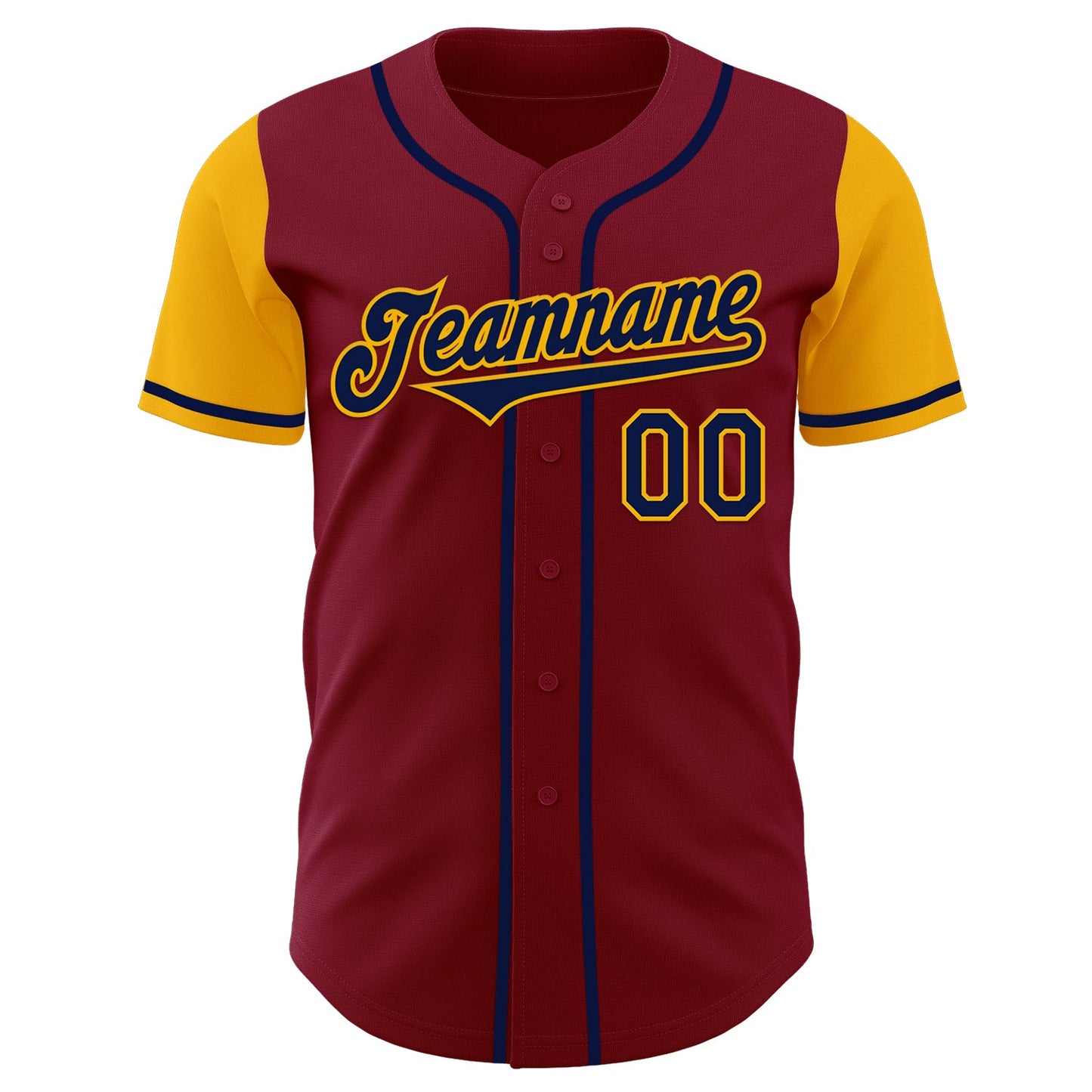 Custom Crimson Navy-Gold Authentic Two Tone Baseball Jersey - Sky-Custom