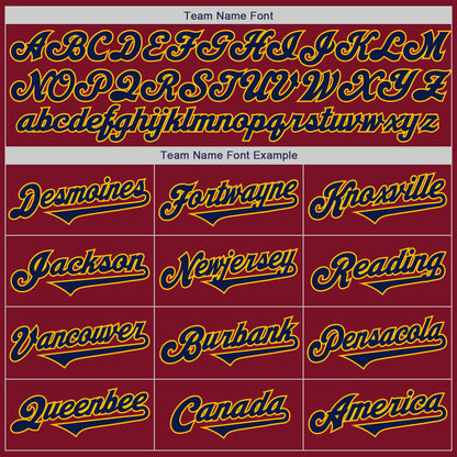Custom Crimson Navy-Gold Authentic Two Tone Baseball Jersey - Sky-Custom