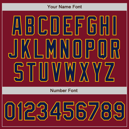 Custom Crimson Navy-Gold Authentic Two Tone Baseball Jersey - Sky-Custom