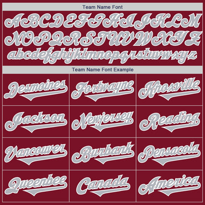 Custom Crimson Gray-White Authentic Two Tone Baseball Jersey - Sky-Custom