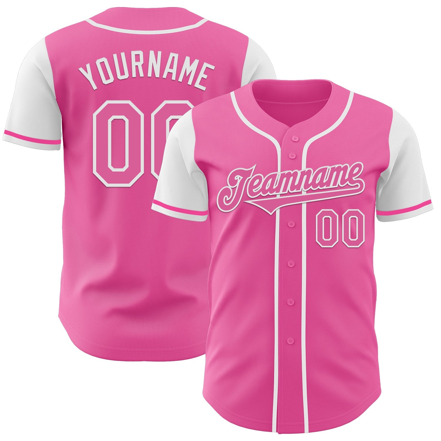 Custom Pink White Authentic Two Tone Baseball Jersey - Sky-Custom