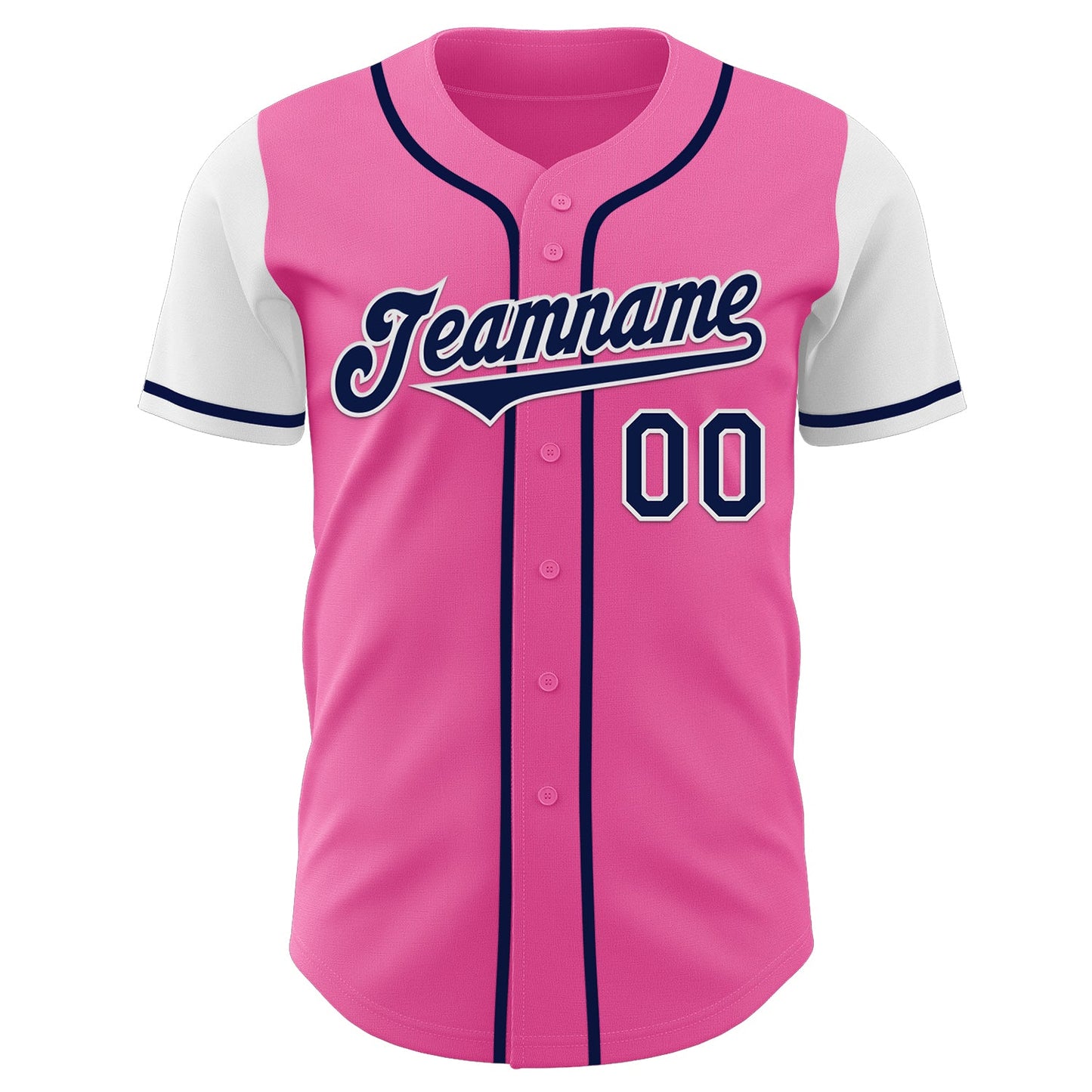 Custom Pink Navy-White Authentic Two Tone Baseball Jersey - Sky-Custom