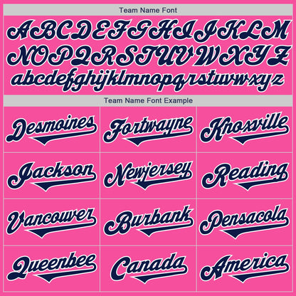 Custom Pink Navy-White Authentic Two Tone Baseball Jersey - Sky-Custom