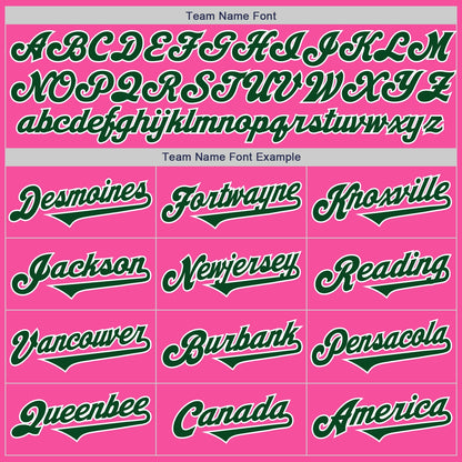 Custom Pink Green-White Authentic Two Tone Baseball Jersey - Sky-Custom
