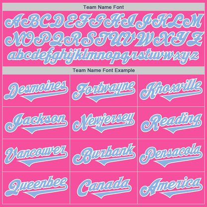 Custom Pink Light Blue-White Authentic Two Tone Baseball Jersey - Sky-Custom