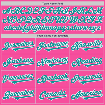 Custom Pink Teal-White Authentic Two Tone Baseball Jersey - Sky-Custom