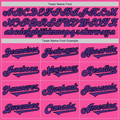 Custom Pink Purple-Black Authentic Two Tone Baseball Jersey - Sky-Custom