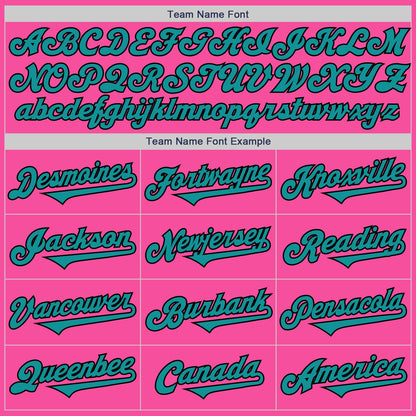 Custom Pink Teal-Black Authentic Two Tone Baseball Jersey - Sky-Custom