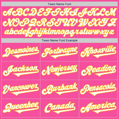 Custom Pink White-Gold Authentic Two Tone Baseball Jersey - Sky-Custom