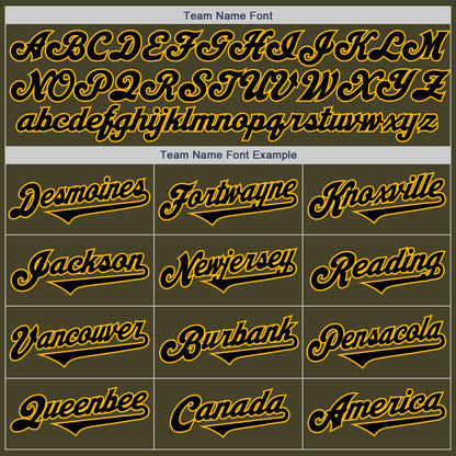 Custom Olive Black-Gold Authentic Two Tone Salute To Service Baseball Jersey - Sky-Custom