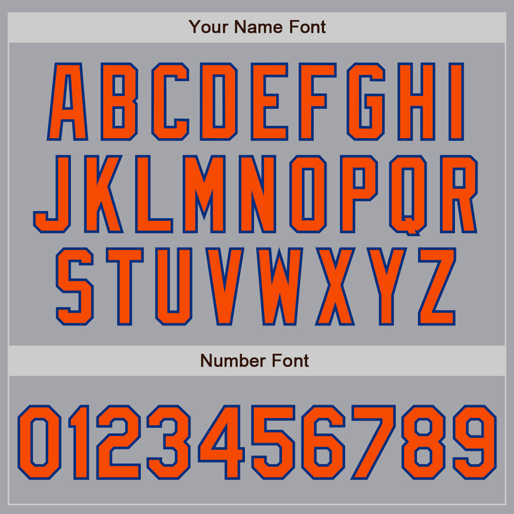 Custom Gray Orange-Royal Authentic Two Tone Baseball Jersey - Sky-Custom